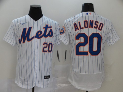 New York Mets 20 ALONSO White Flexbase Jersey