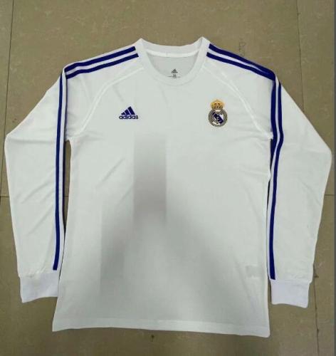 Long Sleeve Retro Jersey Real Madrid White Soccer Jersey