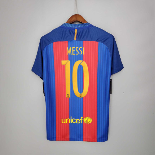 with UCL Patch Retro Jersey 2016-2017 Barcelona MESSI 10 Home Soccer Jersey
