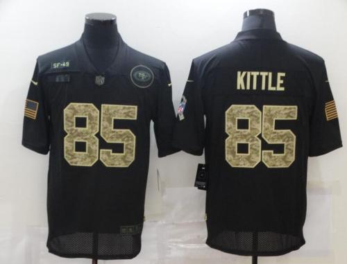San Francisco 49ers 85 KITTLE Black Camo 2020 Salute To Service Limited Jersey