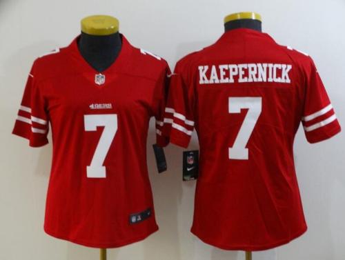 Women 49ers 7 Colin Kaepernick Red Team Big Logo Vapor Untouchable Limited Jersey