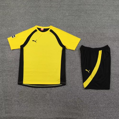 DIY Custom Blank Uniforms 2023-2024 Yellow Soccer Training Jersey Shorts