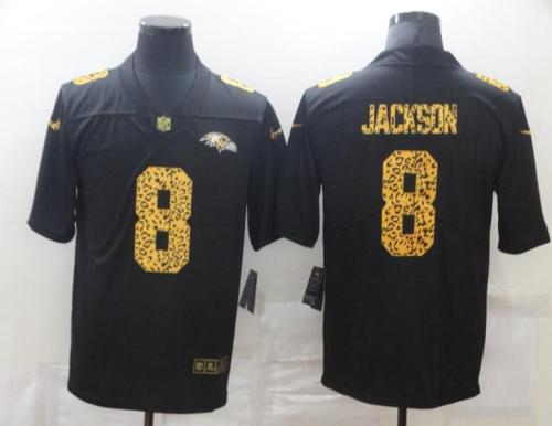Baltimore Ravens 8 JACKSON Black Leopard Vapor Untouchable Limited Jersey