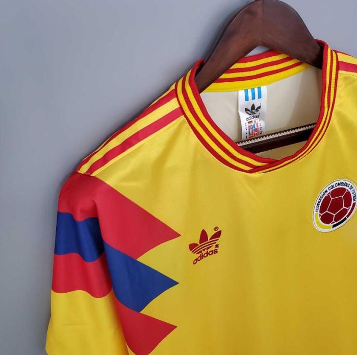 Retro Jersey 1990 Colombia Home Yellow Soccer Jersey Vintage Football Shirt