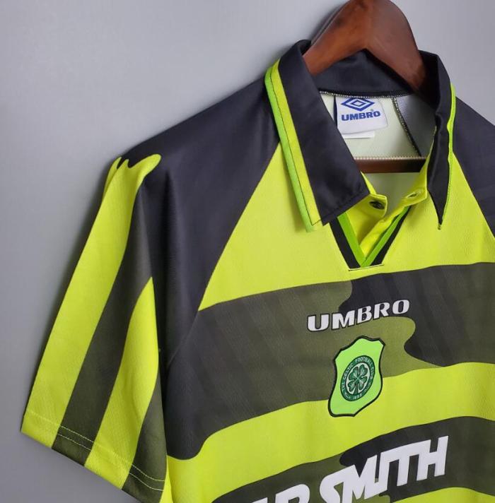Retro Jersey 1996-1997 Celtic Away Black/Yellow Soccer Jersey