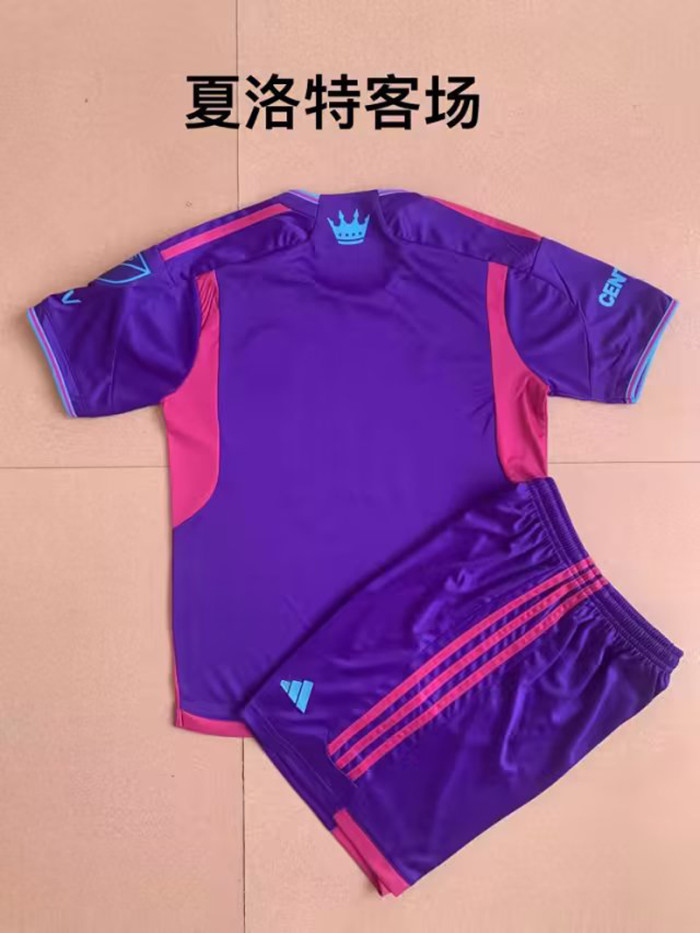 Adult Uniform 2023-2024 Charlotte Away Purple Soccer Jersey Shorts