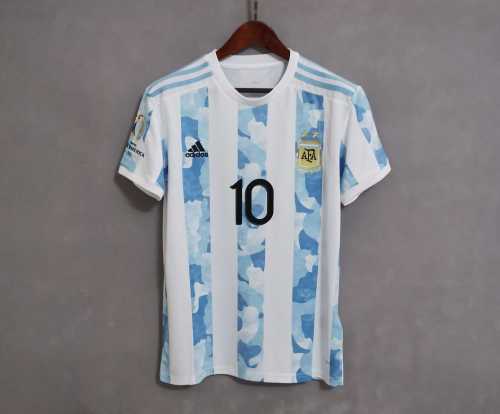 with Copa America Patch Fans Version 2020 Argentina Home Soccer Jersey
