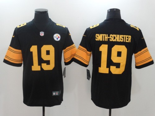 Pittsburgh Steelers #19 SMITH-SCHUSTER Black with Yellow Letters NFL Legend Jersey