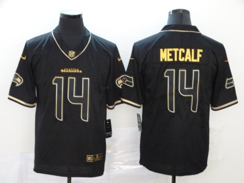 Seattle Seahawks 14 D.K. Metcalf Black Gold Throwback Vapor Untouchable Limited Jersey