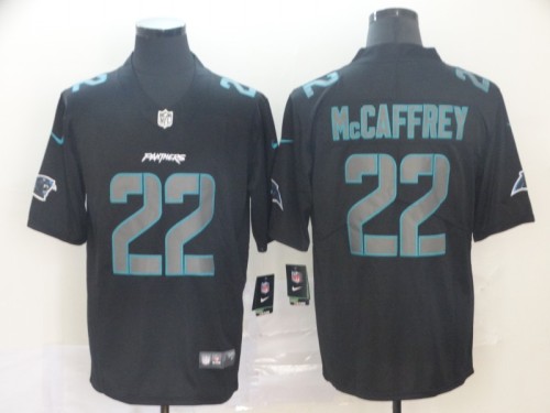 Carolina Panthers 22 McCAFFREY Black Impact Rush Limited Jersey