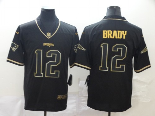 New England Patriots 12 Tom Brady Black Gold Throwback Vapor Untouchable Limited Jersey