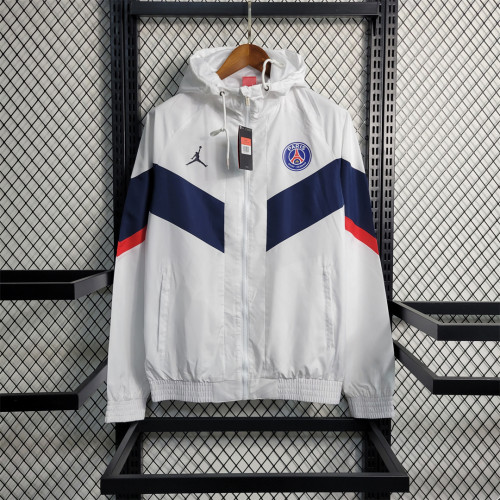 2023-2024 PSG White Soccer Windbreaker Jacket