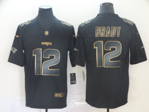 New England Patriots 12 Tom Brady Black Gold Vapor Untouchable Limited Jersey
