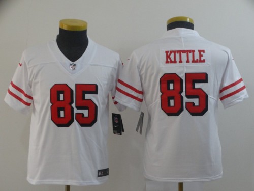 Youth San Francisco 49ers 85 George Kittle White Color Rush Vapor Untouchable Limited Jersey