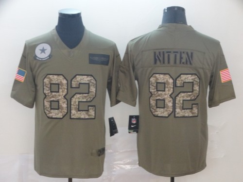Dallas Cowboys 82 Jason Witten 2019 Olive Camo Salute To Service Limited Jersey