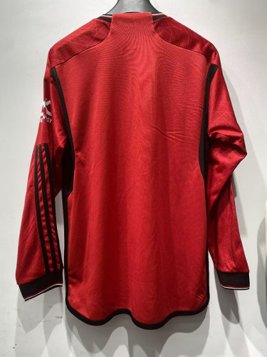 Long Sleeve Fan Version 2023-2024 Manchester United Home Football Shirt Man United Soccer Jersey