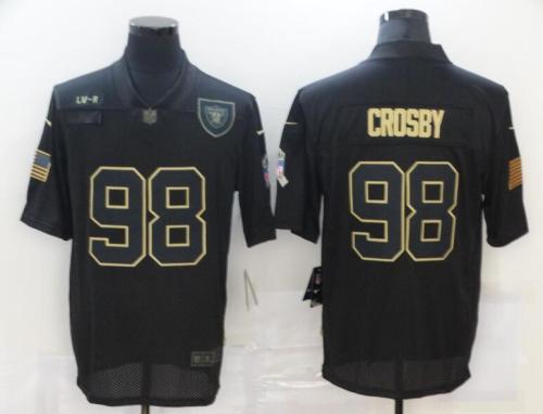 Oakland Raiders 98 CROSBY Black 2020 Salute To Service Limited Jersey