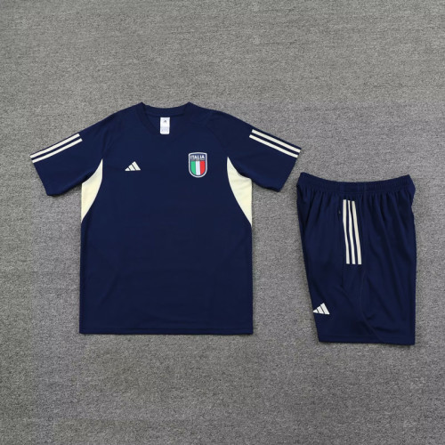 Adult Uniform 2023-2024 Italy Blue Soccer Training Jersey and Shorts