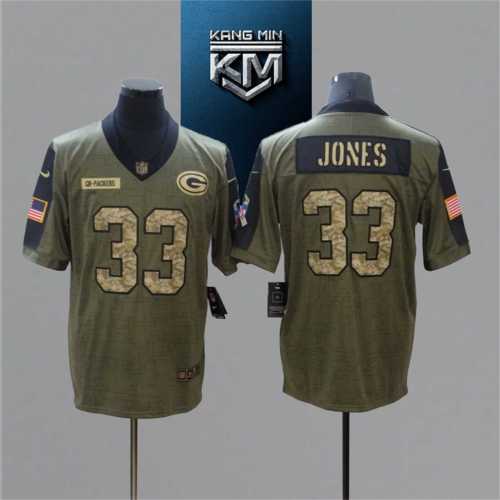 2021 Packers 33 JONES NFL Jersey S-XXL Tribute Camo Edition