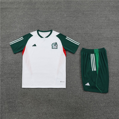Adult Uniform 2023-2024 Mexico White Soccer Training Jersey and Shorts