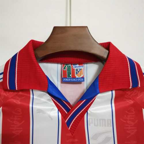 Retro Jersey 1996-1997 Atletico Madrid Home Soccer Jersey Vintage Football Shirt
