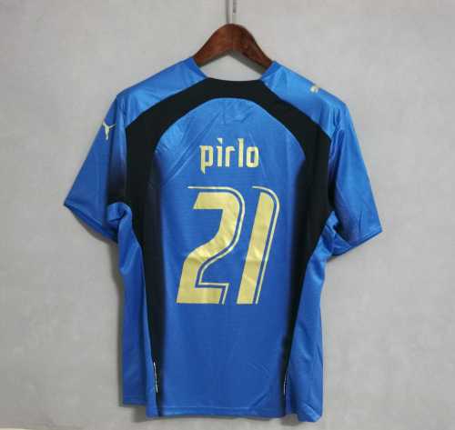 with 2006 World Cup Patch Retro Jersey 2006 Italy PIRLO 21 Home Vintage Soccer Jersey