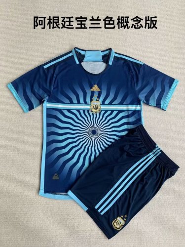 Youth Uniform Kids Kit 2023-2024 Argentina Concept Soccer Jersey Shorts