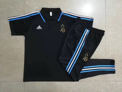 2023-2024 Argentina Black Soccer Polo and Pants