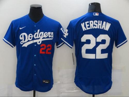 Los Angeles Dodgers 22 KERSHAW Blue Flexbase Jersey