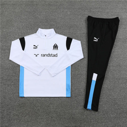 2023-2024 Marseille White Soccer Training Sweater and Pants