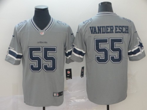 Dallas Cowboys 55 Leighton Vander Esch Gray Inverted Legend Limited Jersey
