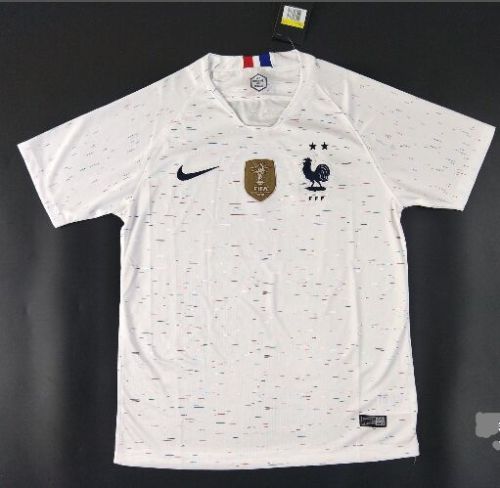 with FIFA World Champions 2018 Patch Fans Version France Away White Soccer Jersey with 2 Stars