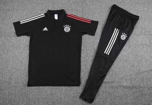 Bayern Black Polo Soccer Jersey and Long Pants