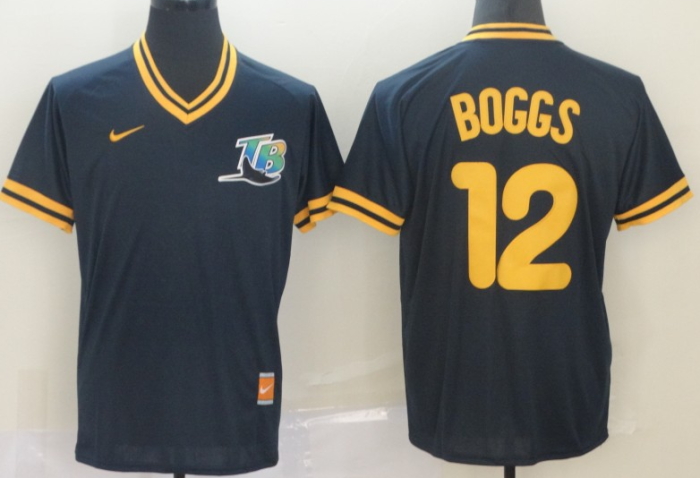 2019 Tampa Bay Rays # 12 BOGGS Black  MLB Jesey