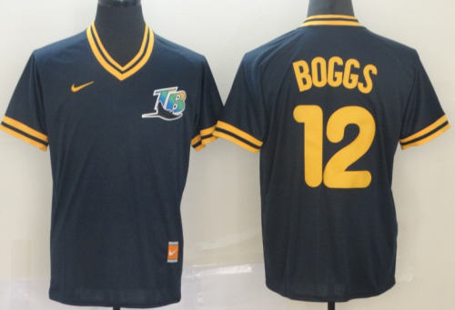 2019 Tampa Bay Rays # 12 BOGGS Black  MLB Jesey