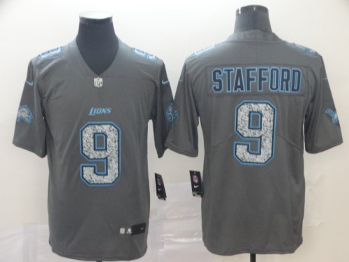Detroit Lions #9 STAFFORD Grey/Blue NFL Jersey