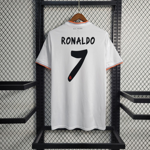 with UCL Patch Retro Jersey 2013-2014 Real Madrid RONALDO 7 Home Soccer Jersey
