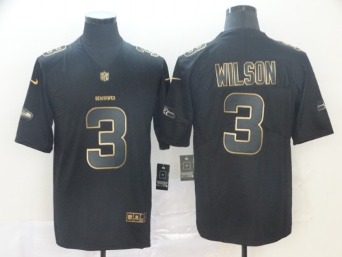 Seattle Seahawks 3 Russell Wilson Black Gold Vapor Untouchable Limited Jersey