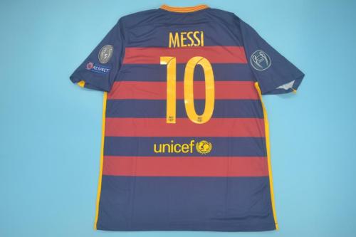 with UCL+Golden FIFA Patch Retro Jersey 2015-2016 Barcelona 10 MESSI Home Soccer Jersey
