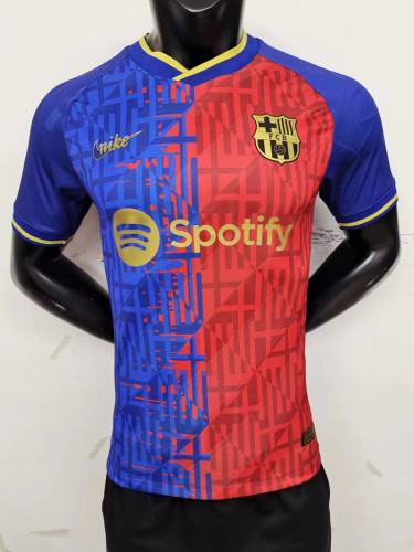 Player Version 2023-2024 Barcelona Blue/Orange Soccer Jersey
