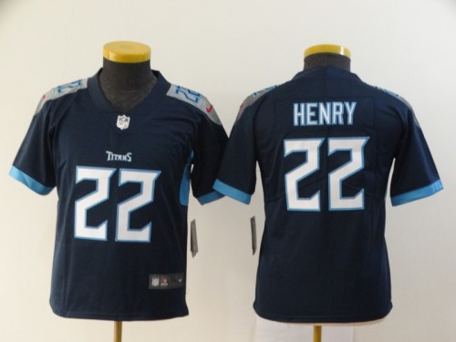 Youth Tennessee Titans 22 Derrick Henry Navy Women Vapor Untouchable Player Limited Jersey