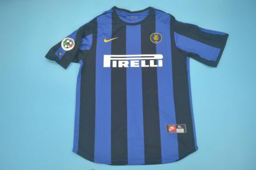 with Serie A Patch Retro Jersey 1999-2000 Inter Milan Home Soccer Jersey