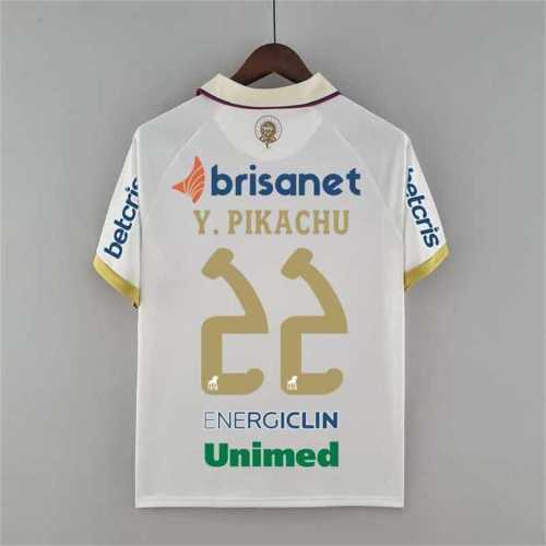 with All Sponor Logos Fans Version 2022-2023 Fortaleza Esporte Clube 22 Y.PIKACHU White Soccer Jersey