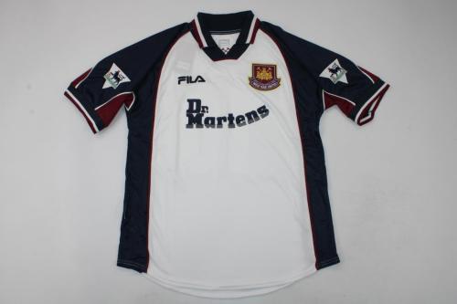 with Retro EPL Patch Retro Jersey 1999-2001 West Ham United 10 DI CANIO Away White Soccer Jersey