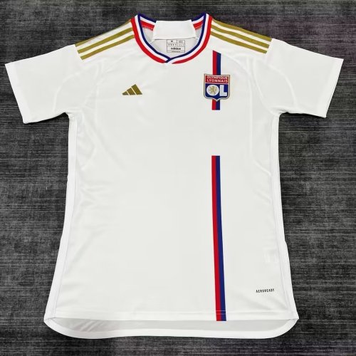 without Sponor Logo Fans Version 2023-2024 Olympique Lyonnais Home Soccer Jersey
