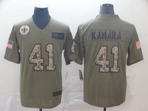 New Orleans Saints 41 Alvin Kamara Olive Camo Salute To Service Limited Jersey