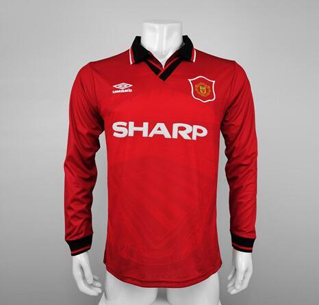 Retro Jersey Long Sleeve 1994-1996 Manchester United Home Soccer Jersey