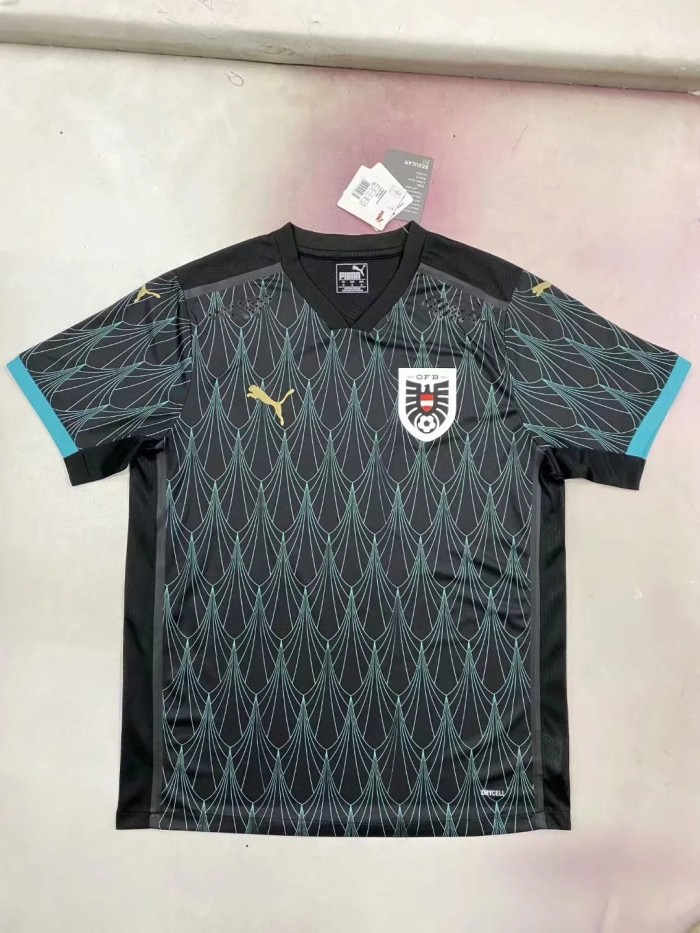 Player Version Austria Euro 2020 Away Black Soccer Jersey