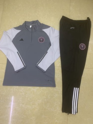 2023-2024 Inter Miami Grey/White Soccer Training Sweater and Pants