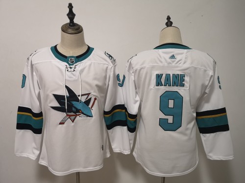 Women Hockey Jersey San Jose Sharks #9 KANE White NHL Jersey